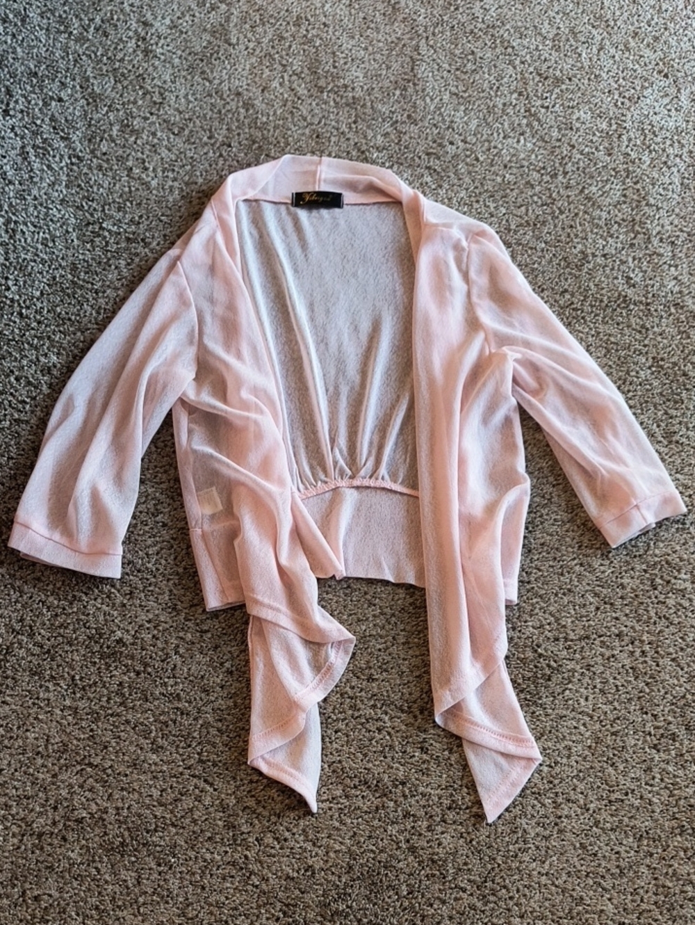 Light Blush Open-Front Draped Women’s Cardigan by